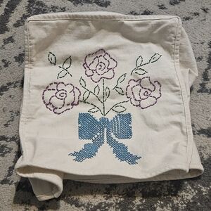 Vintage 1980s Floral Canvas Coffee Maker Cover Graphic